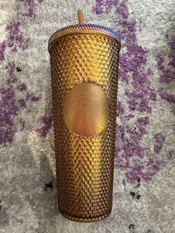 Starbucks Cup Studded Gold