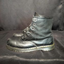 Men's Black Leather Dr. Marten Steel Toe Non Slip Ankle  Boots (Size 13)