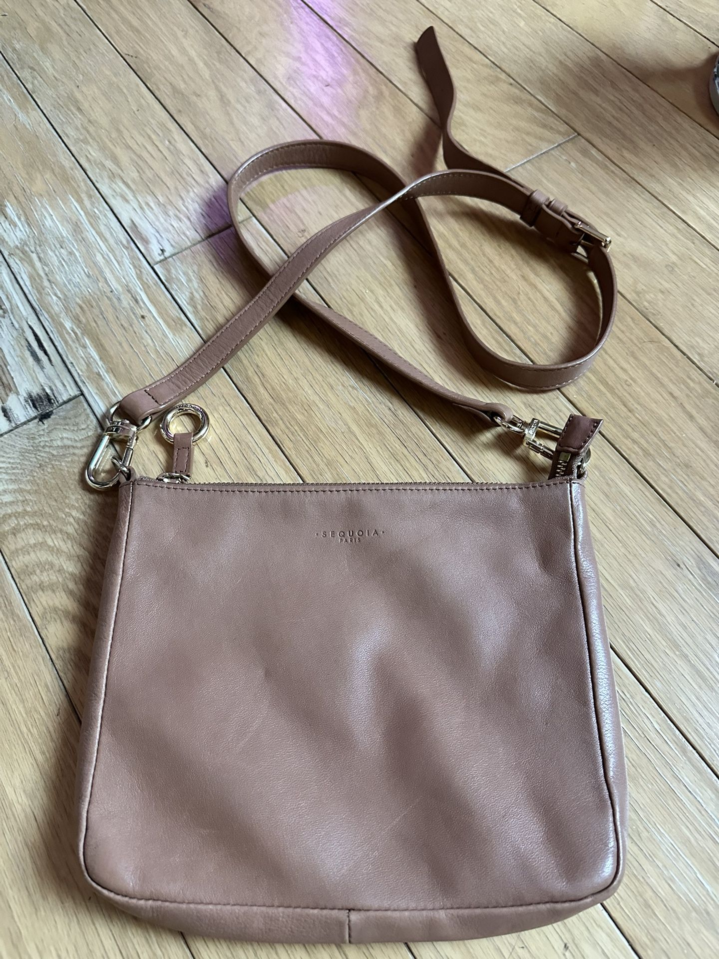 Sequoia Paris Camel-colored Leather Crossbody Bag
