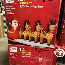 12 Ft Giant Sized Led Santa’s Sleigh Scene 