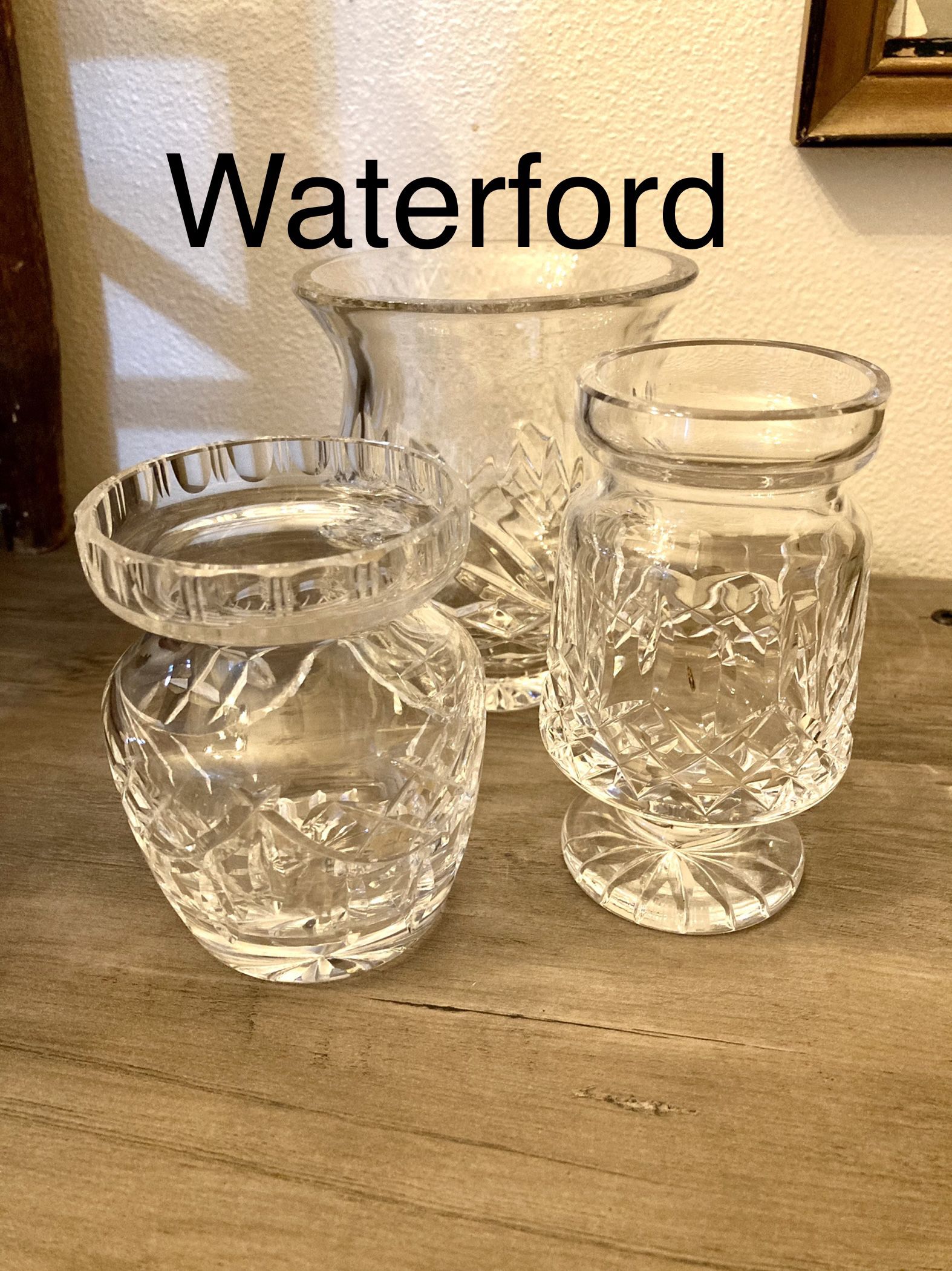 Waterford Crystal Lot Jam Jars Hurricane Candle 