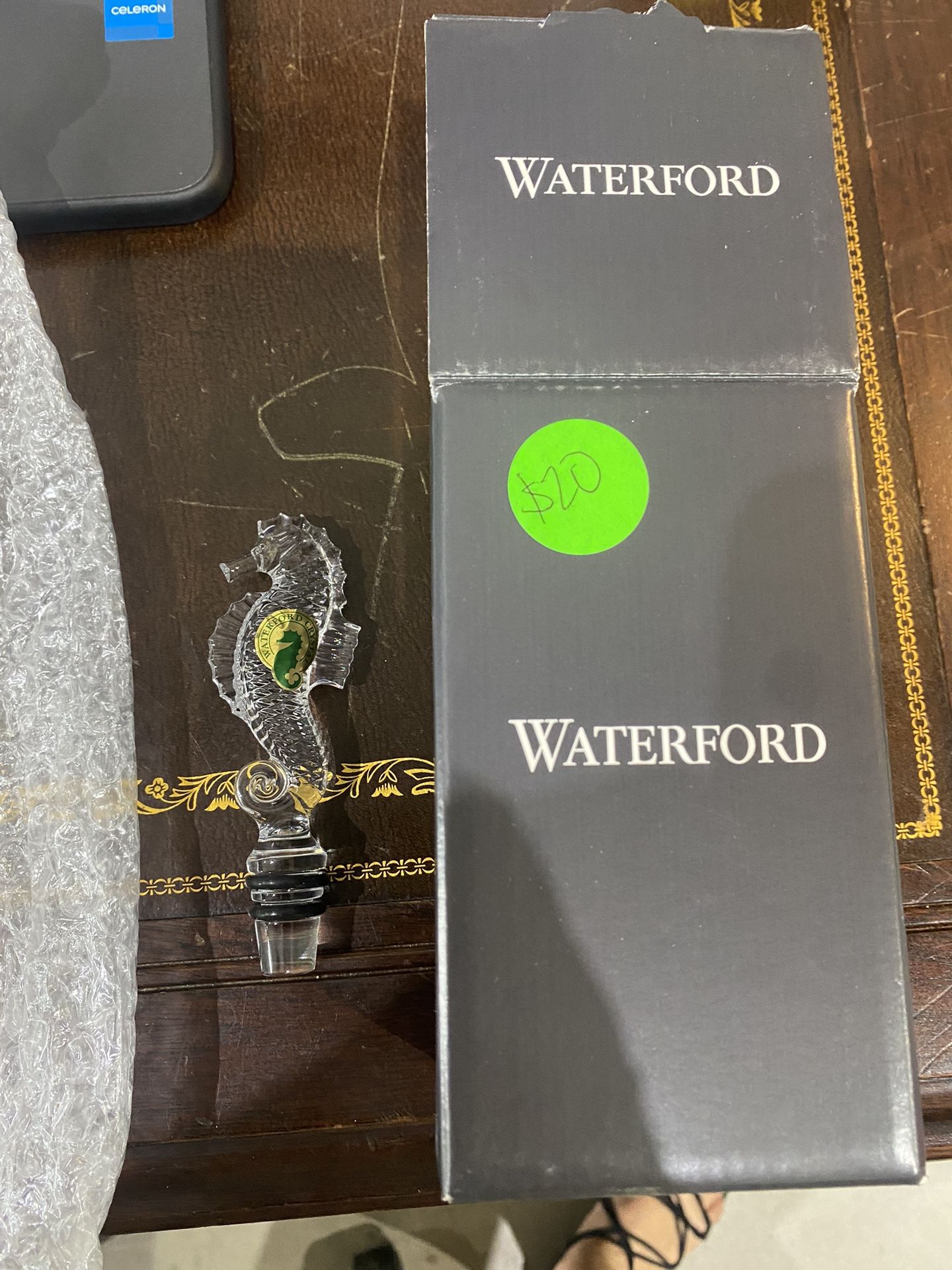 Waterford Crystal Collectable Seahorse wine Bottle Stopper
