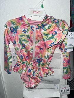 Roxy Baby Girl Floral Rash Guard Set 18M