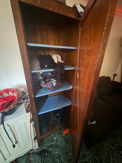 Tall Wooden Bookcase with Shelves