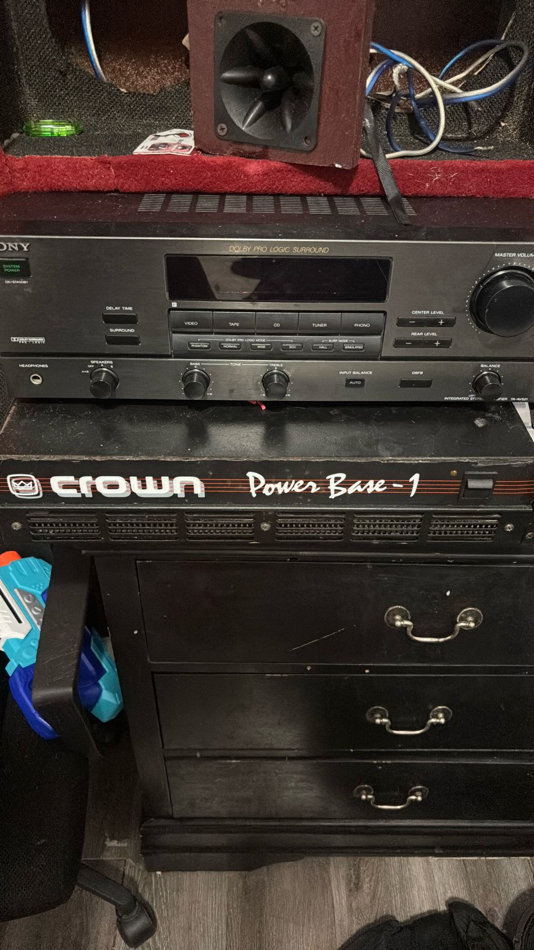 Crown Power Base Home Amplifier And Sony