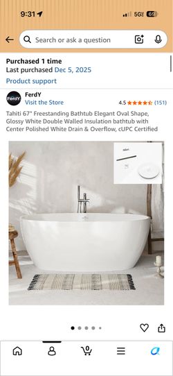 67”  Bathtub