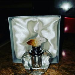 Citrine stopper vintage perfume bottle handmade