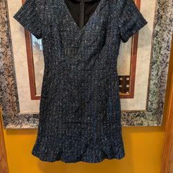 Club Monaco Black/Blue Tweed Dress