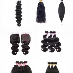 100% Indian Virgin Hair and Braiding hair