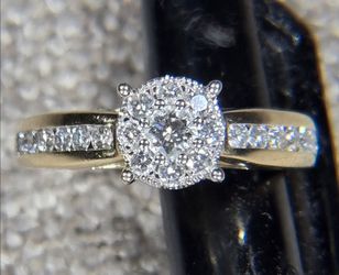 25 Natural Diamond Yellow Gold Engagement Ring
