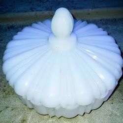 Antique Anchor Hocking Milk Glass Candy / Nut Covered Dish
