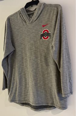 The Ohio State Nike Dri Fit Gray Long Sleeves Hooded Mens Shirt Size XL