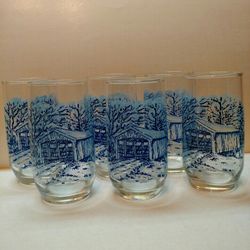 6 Covered Bridge Glasses