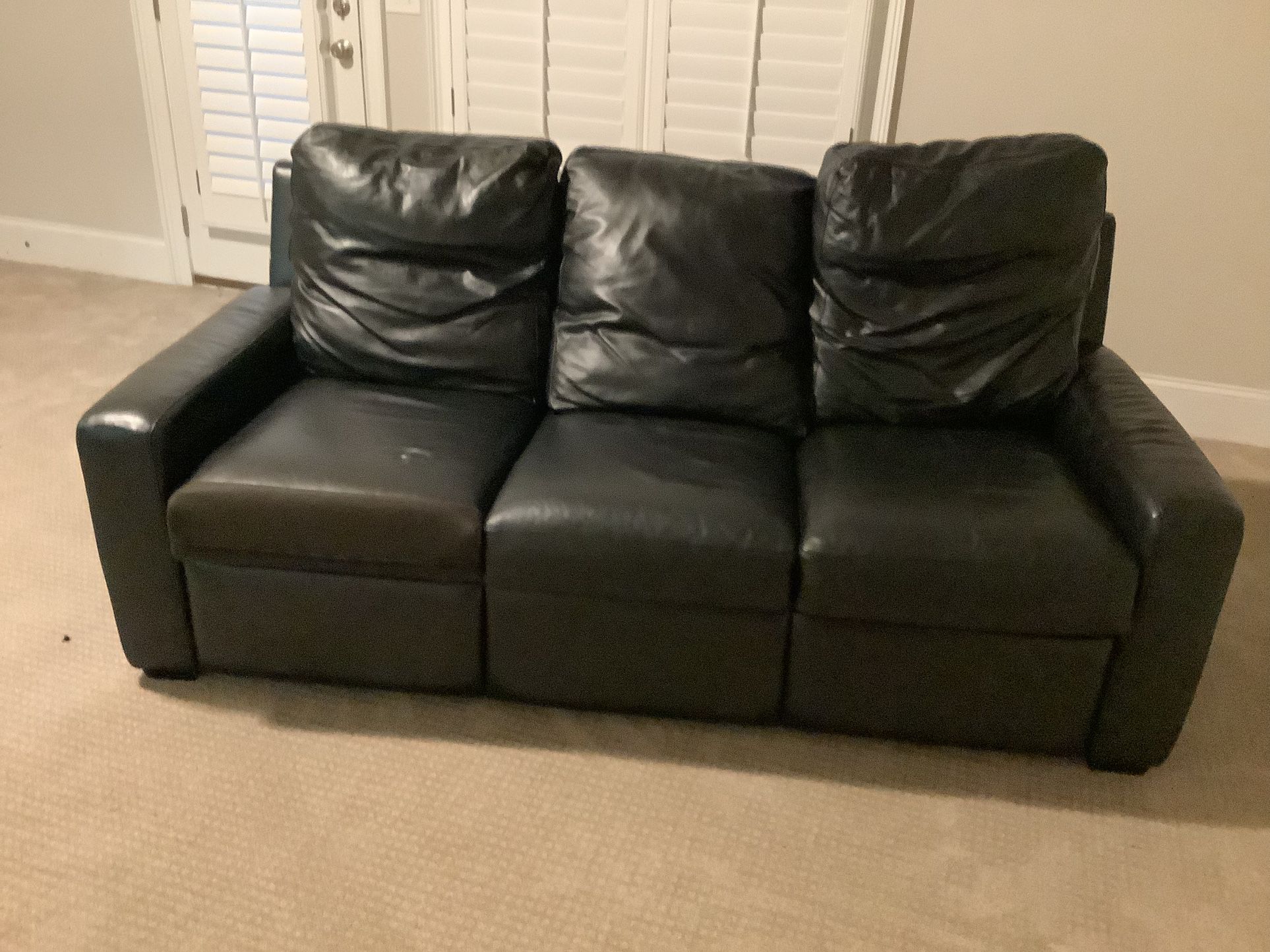 Leather Detachable Reclining Sofa