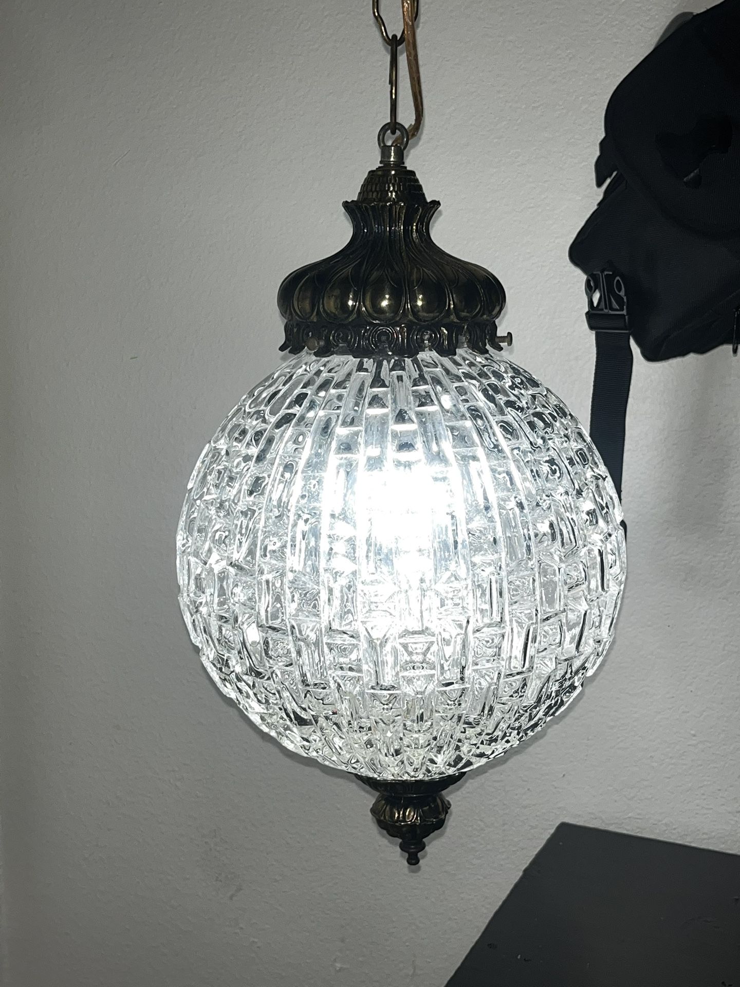 Vintage Glass Globe Hanging Lamp
