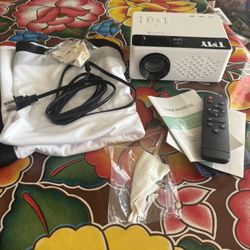 TMY 1080P Full HD Portable Mini Projector, Upgraded Bluetooth Movie Projector with Screen, Compatible with TV Stick Smartphone/HDMI/USB, Indoor & Outd