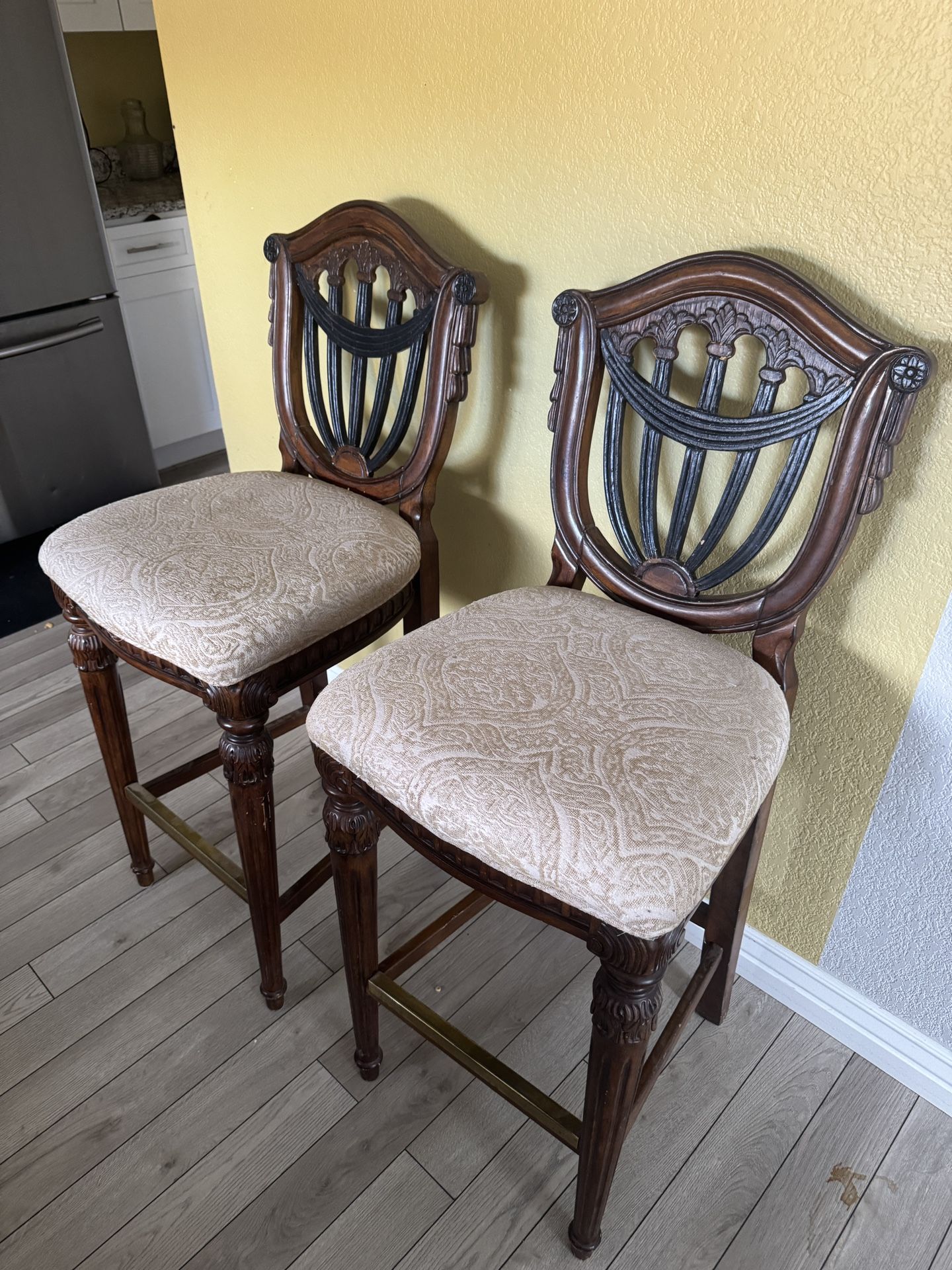 Pair of Shield Back Bar Stools