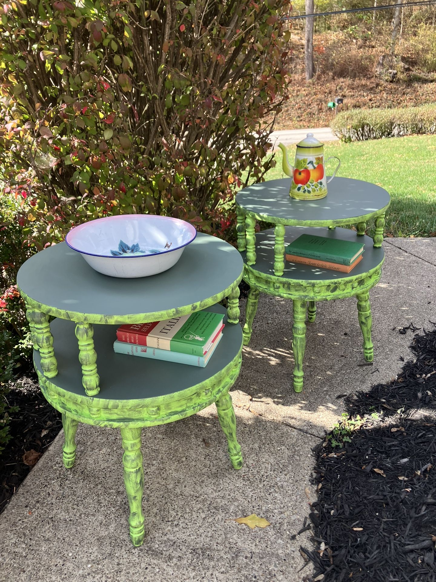 Pair of Oval End Tables - 2/$50