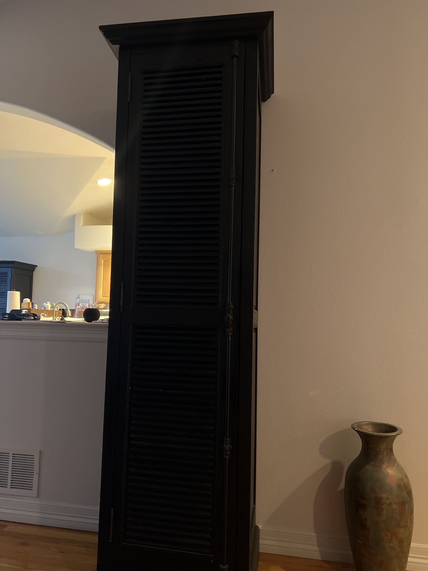 Restoration Hardware Shutter Cabinet – Black Finish