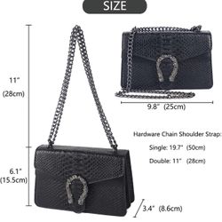 Womens Luxury Crossbody Bag Snake Print