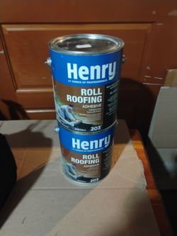 2 unopened cans, Henry Rolled Roofing Adhesive
