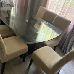 Glass Table Plus 8 Chairs 