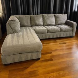 (Sold) Slate Gray Ashley Zella Sectional Sofa w/ Chaise
