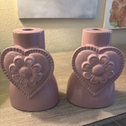 2 Purple Candle Holders