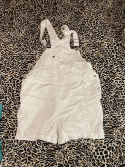 XXXL WHITE DENIM OVERALL SHORTS