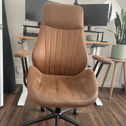 Brown High Back Reclining Office Chair