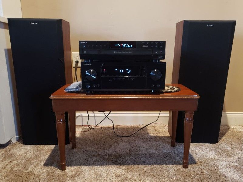 Pioneer AV Receiver, Sony Multi-Disc Player & Speakers