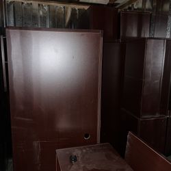 Commercial Office Desks – Mahogany Finish