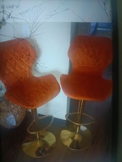 Orange bar stools chairs