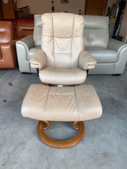 Ekornes Stressless Chelsea Recliner and Ottoman