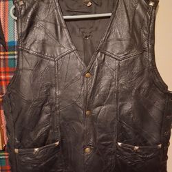 Mens Genuine Leather Vest ..Size Medium 