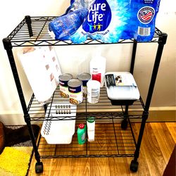 Moving Sale! Amazon Basics 3-Shelf Heavy Duty Wire Storage Rack w/ Wheels - Black (3 Available)