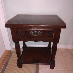 Preowned solid wood nightstand end table