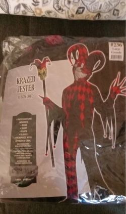 Krazed Jester Halloween Costume Large