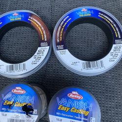 Brand New 80 Lb Vanish Leader Line, and Two Spools Of 10 Pound