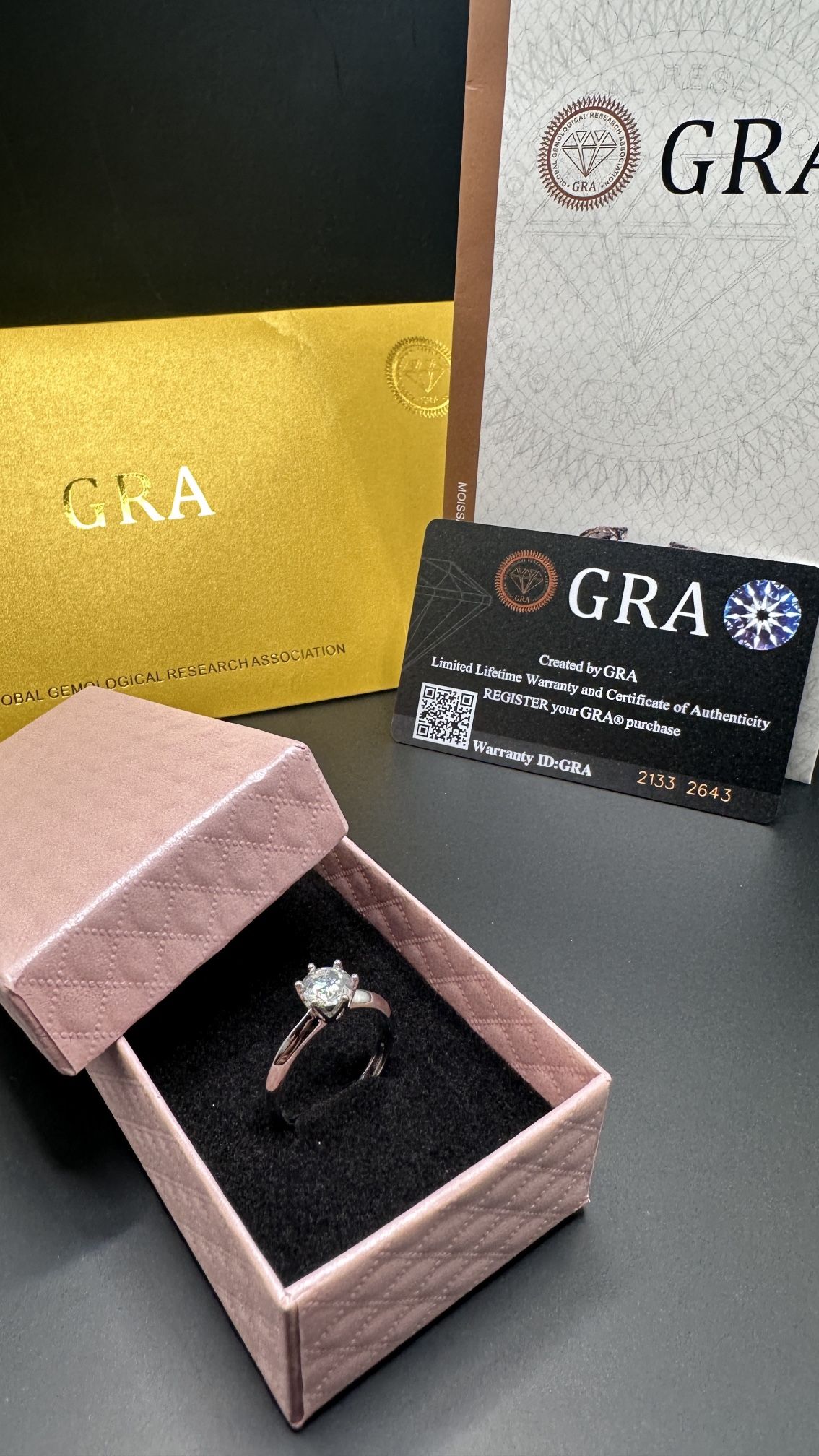 Moissanite Engagement Stud Ring *GRA Certified *✅