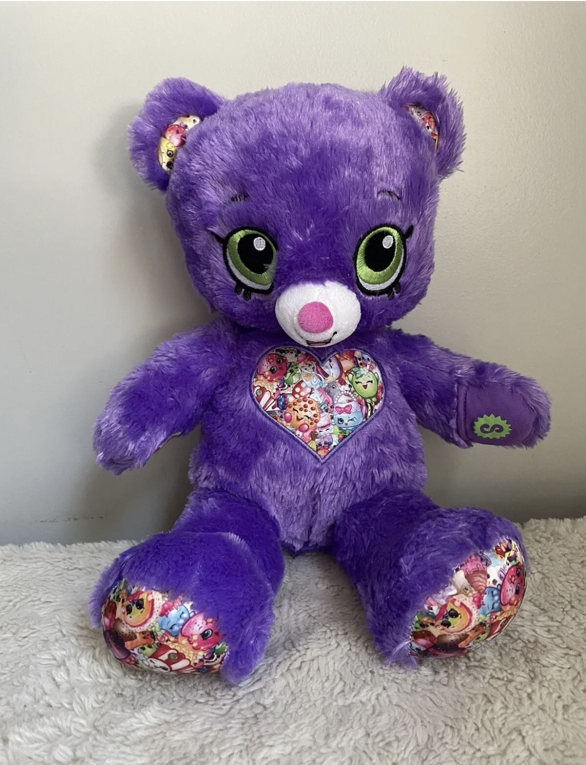 Build A Bear Shopkins Exclusive Teddy Bear Purple Plush  