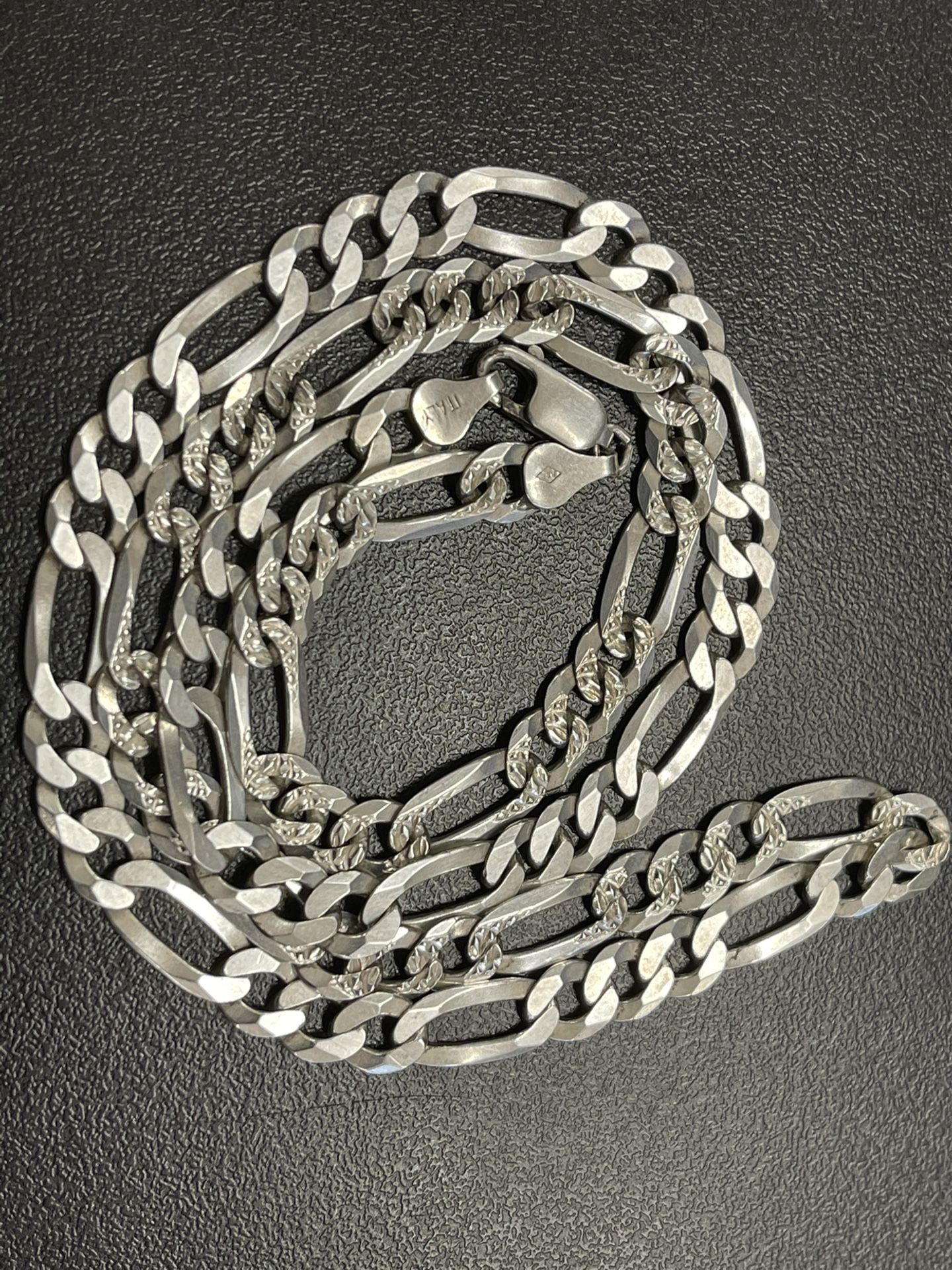 {contact info removed} Italy Sterling Silver Figaro Chain 24 Inch