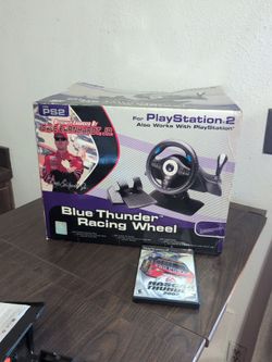 Complete in box Dale Earnhardt Jr PlayStation 2 PS2 Blue Thunder Racing Wheel