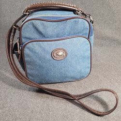 Avon Denim Organizer Bag – Multiple Compartments & Shoulder Strap 