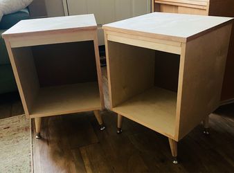 Hand Made Birch Mid-Century Modern Small Bookshelf / Vinyl Record Stand