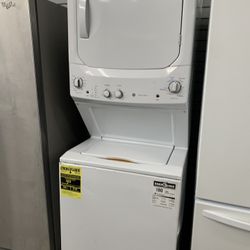 GE 27” Washer And Dryer Stackable In White New Open Box
