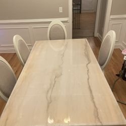 Real Marble Table Plus 6 Chairs
