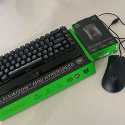 Razer Set Combo/ Blackwidow V3 Mini Hyper speed Wireless Keypboard With Rgb And DeathAdder Essential Mouse With Rgb