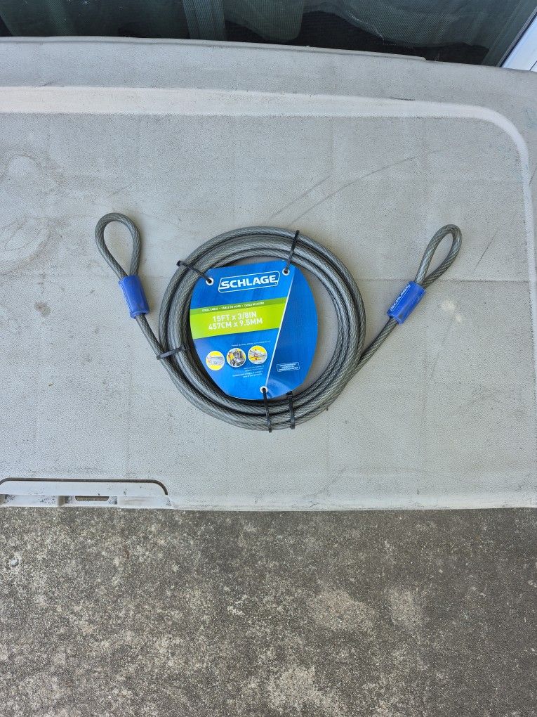 Schlage 3/8 15ft Steel Cable