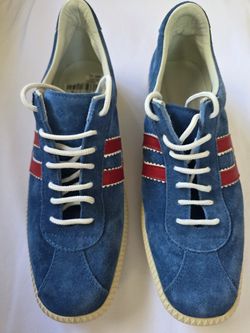 Women's Vintage Made In Italy Xenos Blue Suede Sneakers New With Tags